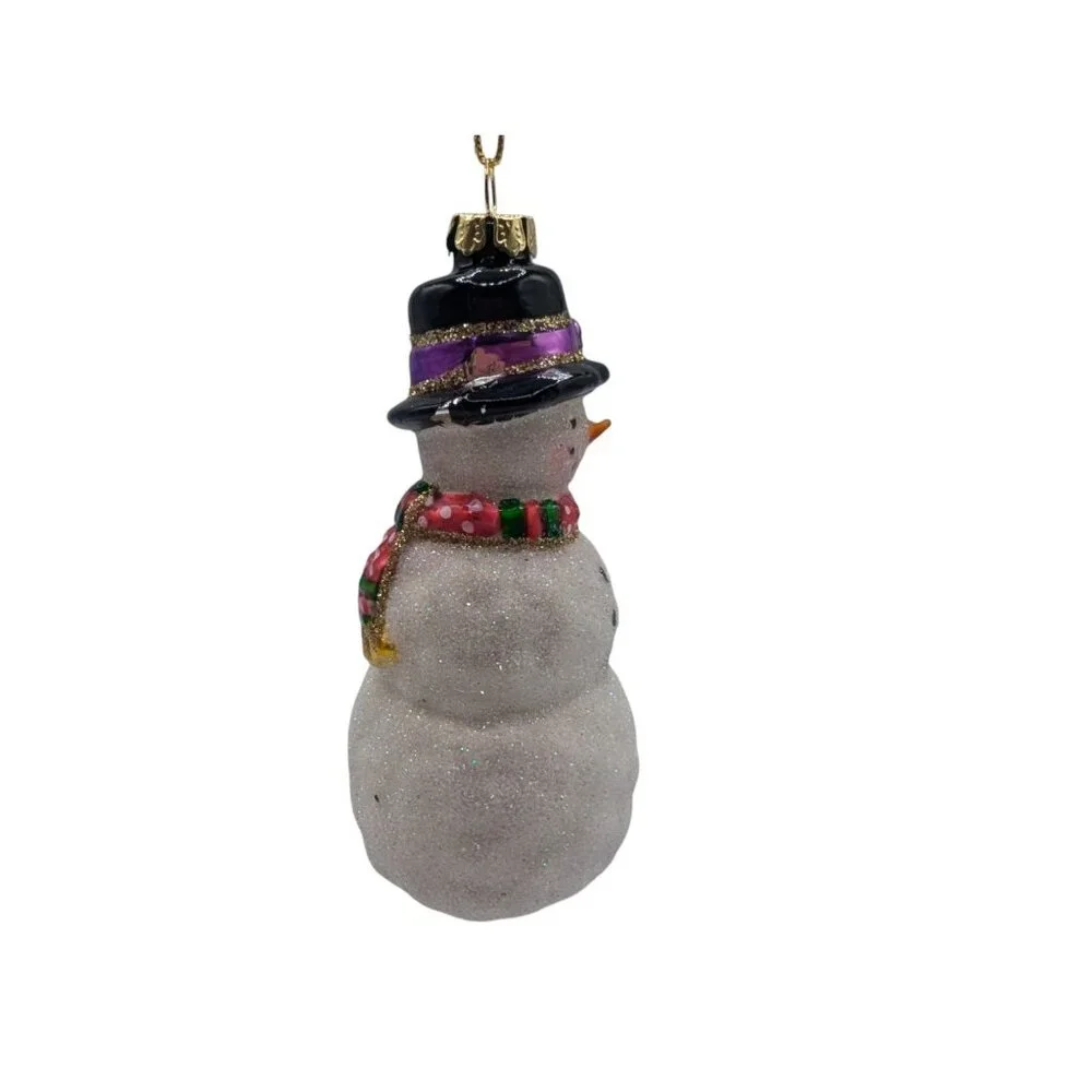 Margaret Cobane Original Designs Snowman Glass Ornament